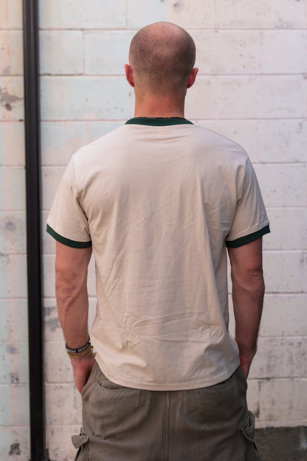 Storm Beaver Ringer Tee - Forest/Cream