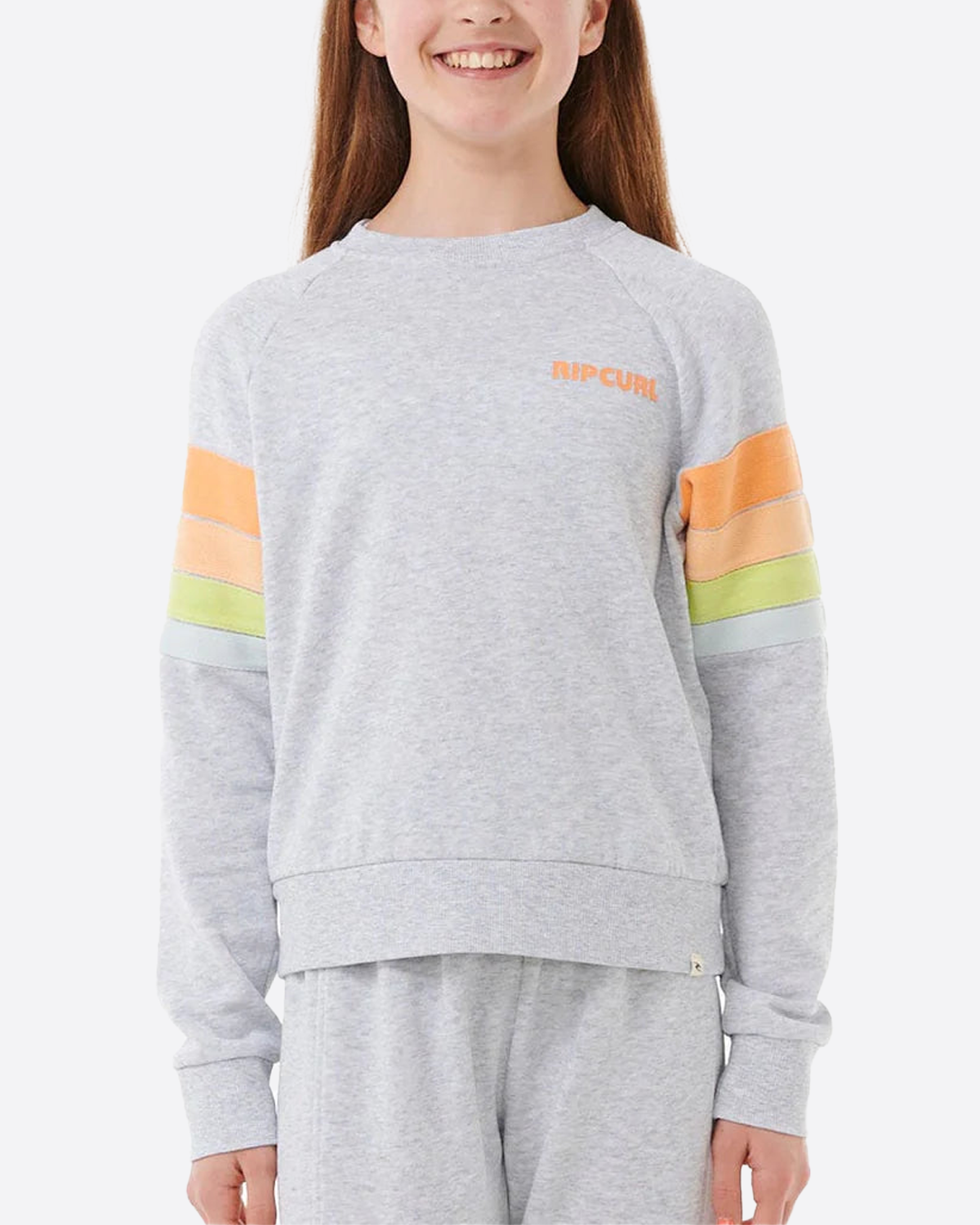 Rip Curl Girls High Tide Surf Crew - Heather Grey