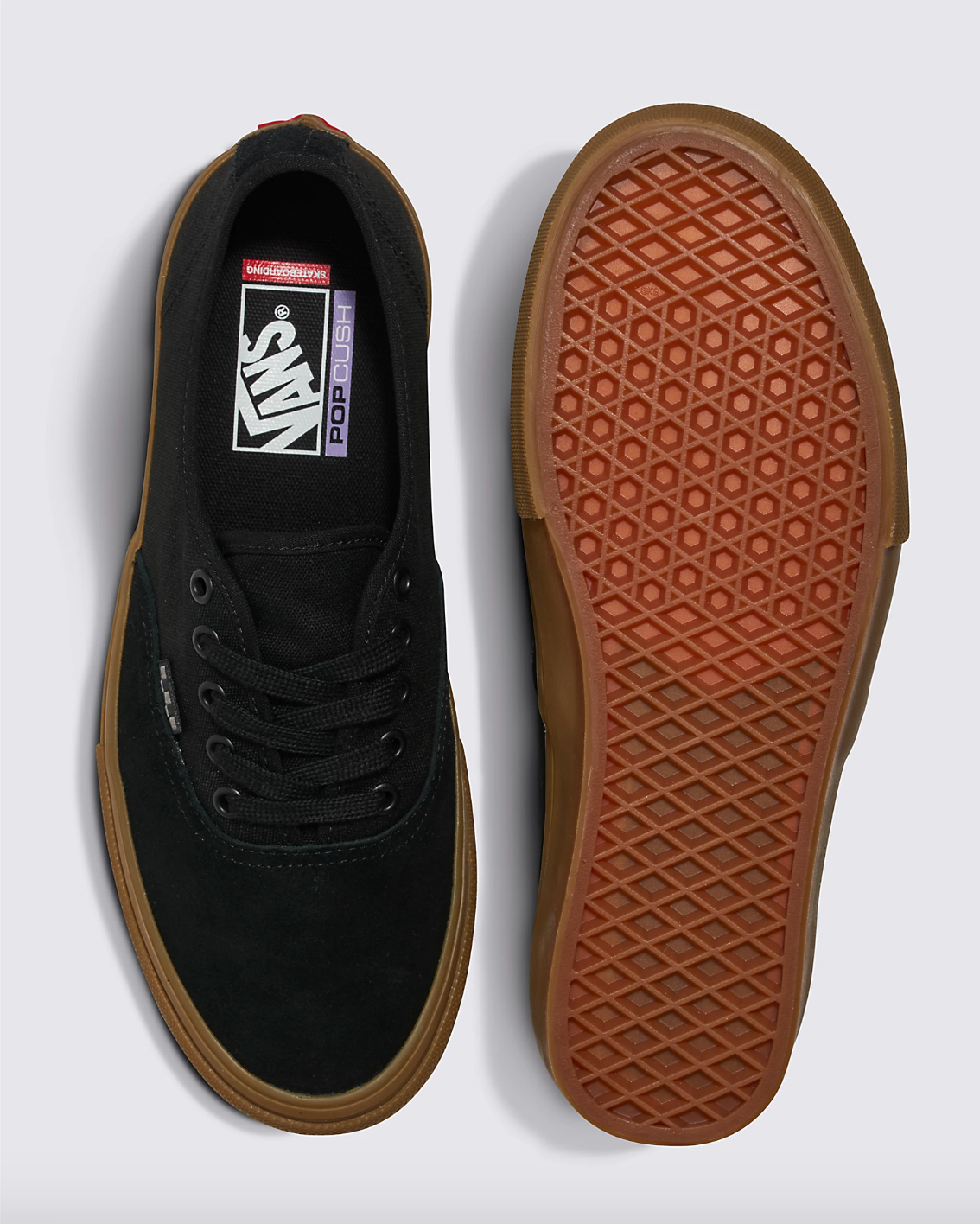 Black vans brown gum hotsell