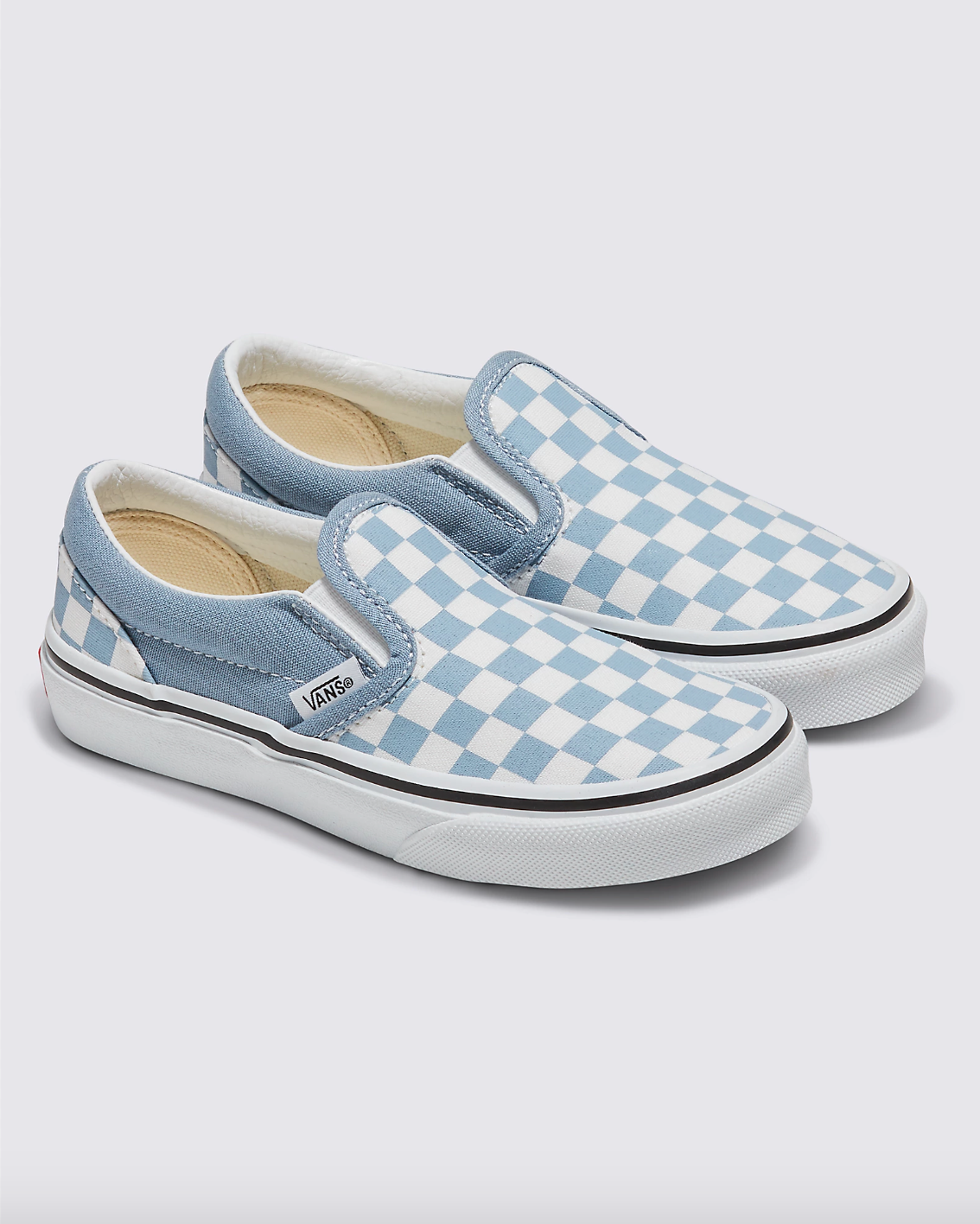 Vans Youth Old Skool V Dusty Blue Checkerboard