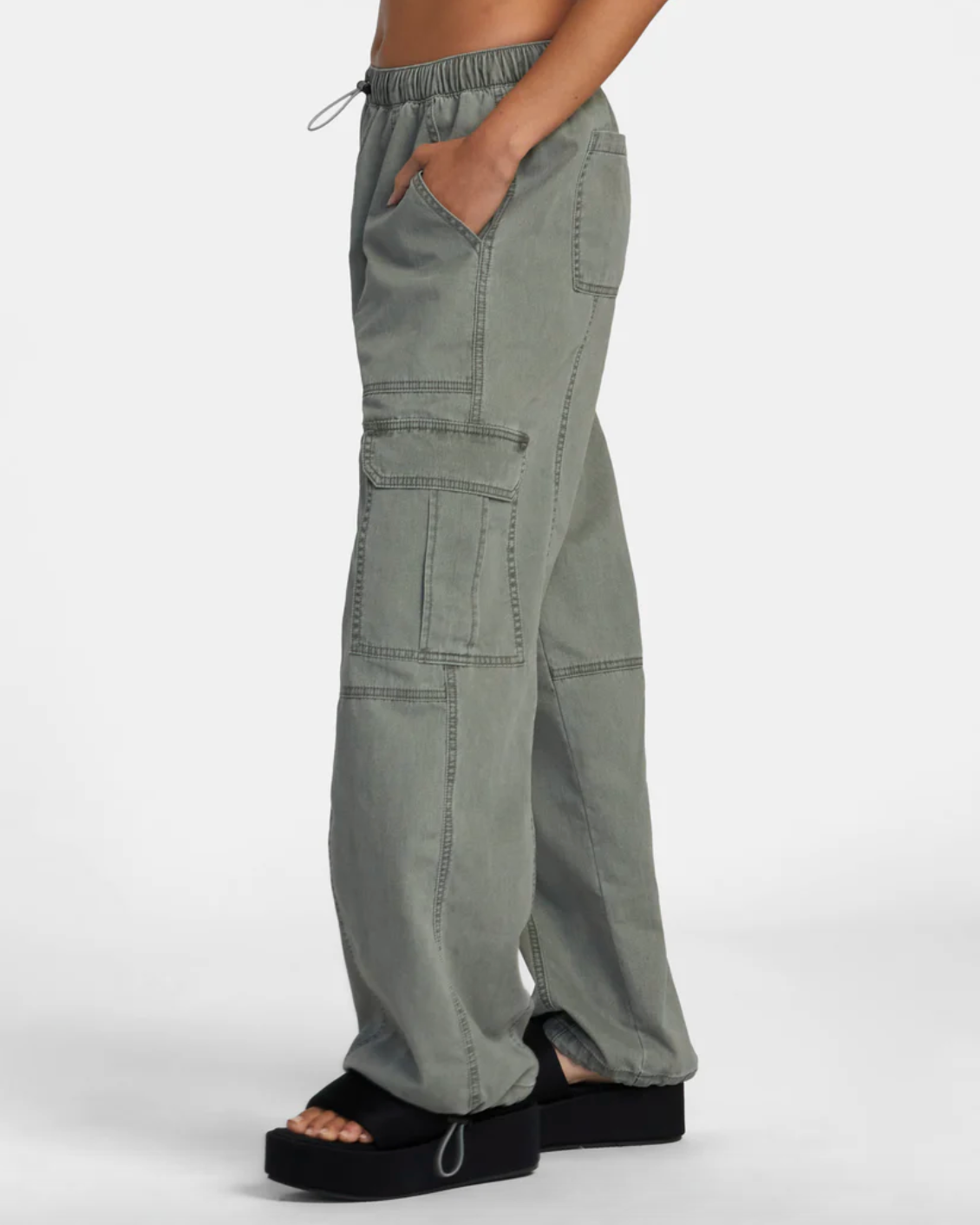 RVCA Womens Stowaway Cargo Pants Olive