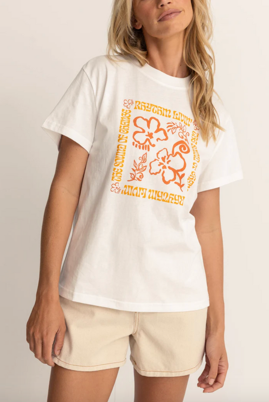 Rhythm Womens Islander Band Tee White