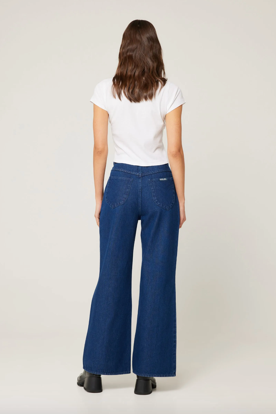 Rollas Womens Studio Flare Lou- Dark Vintage Blue