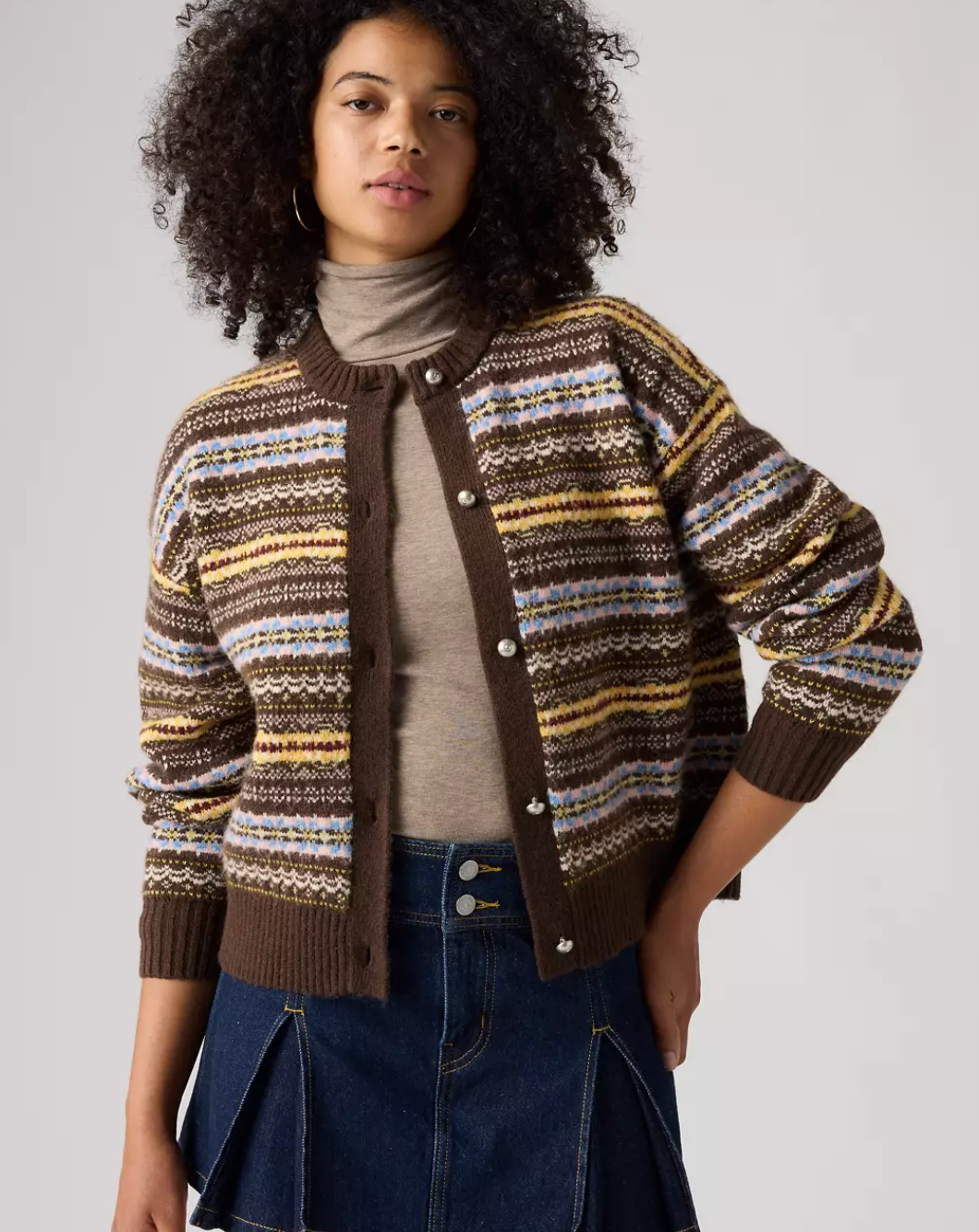 Levis Charlotte Crewneck Cardigan - Lea Fairisle