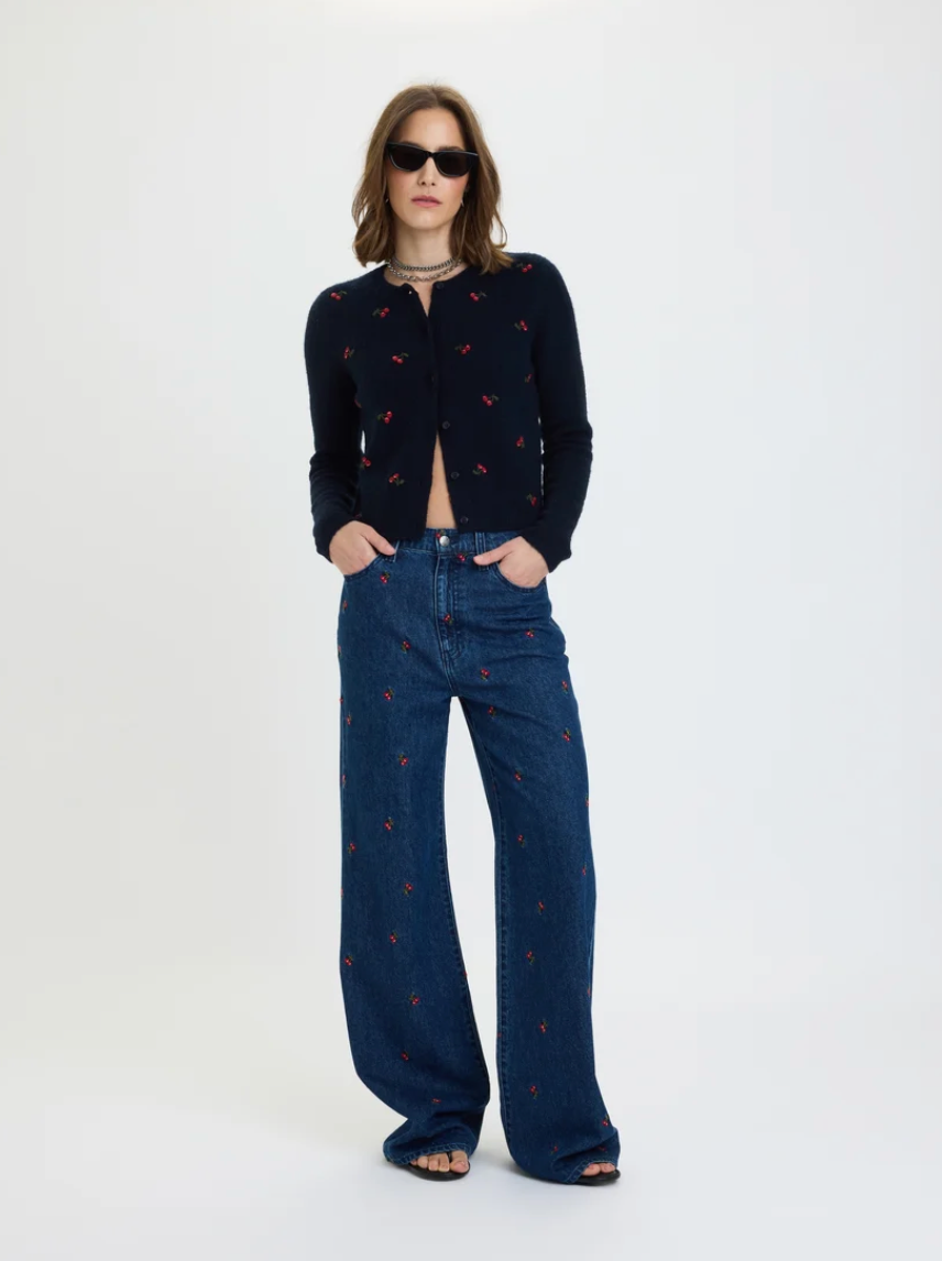 Daze Muse Fitted Cardigan - Cherry