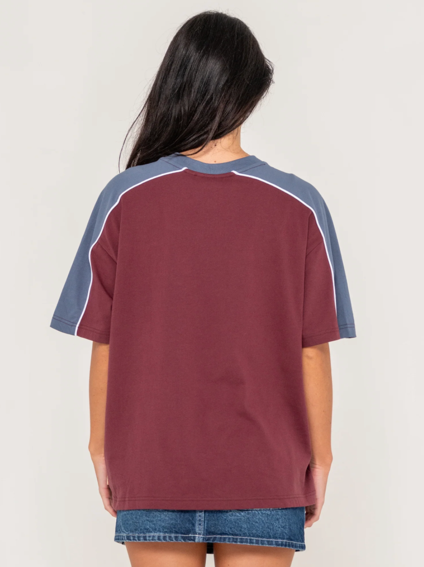 Rusty Timmy Target Oversize Tee - Cranberry Red