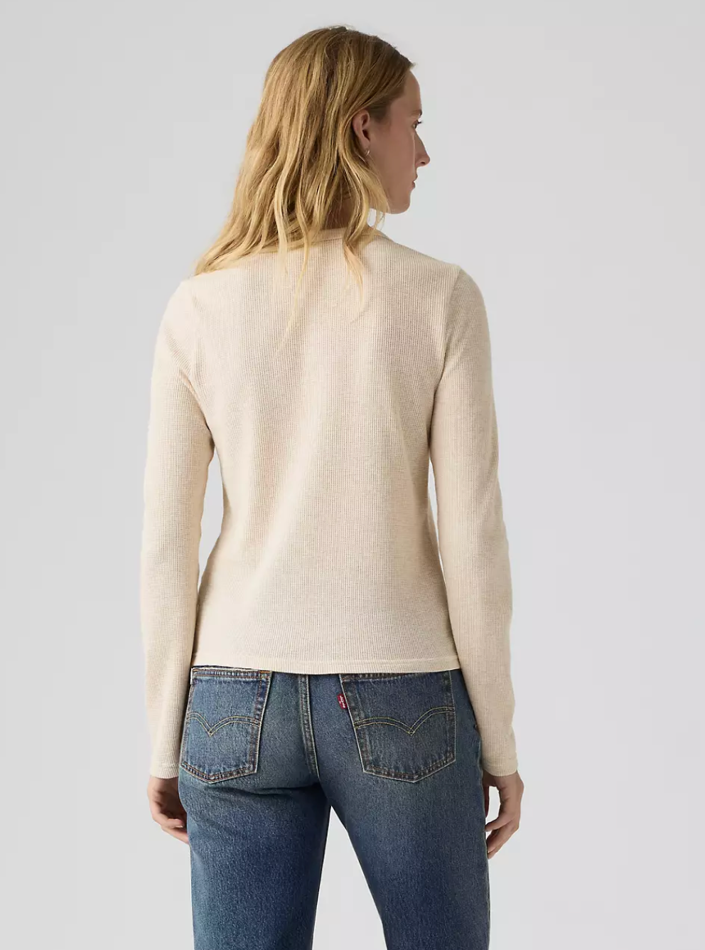 Levis Rooney Waffle Henley - Oatmeal Heather