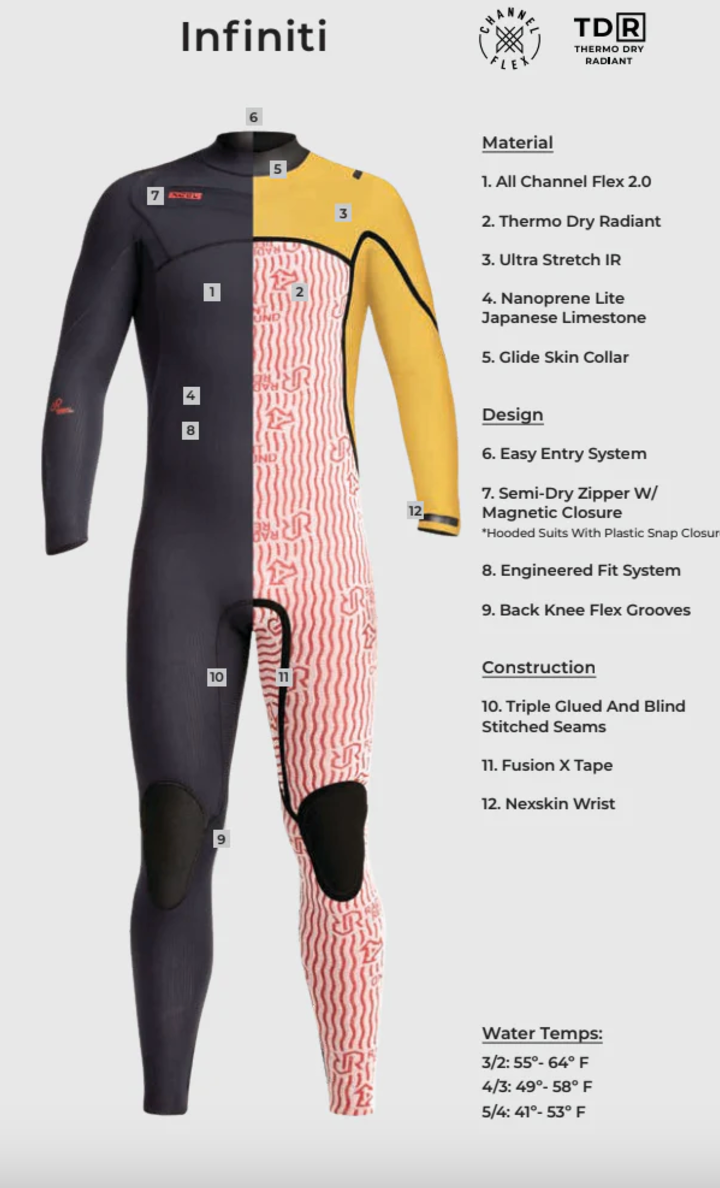 Xcel Mens Infiniti Hooded 5/4m Wetsuit 2024