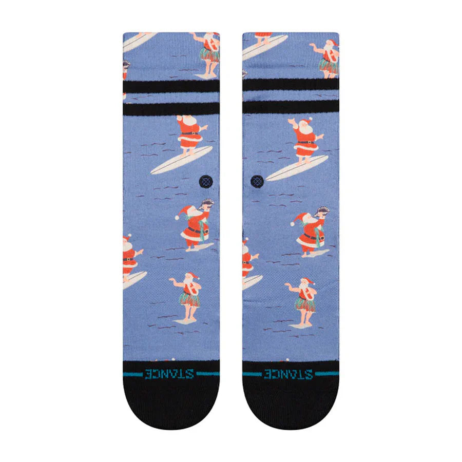 Stance Surfing Santa Crew Sock - Blue