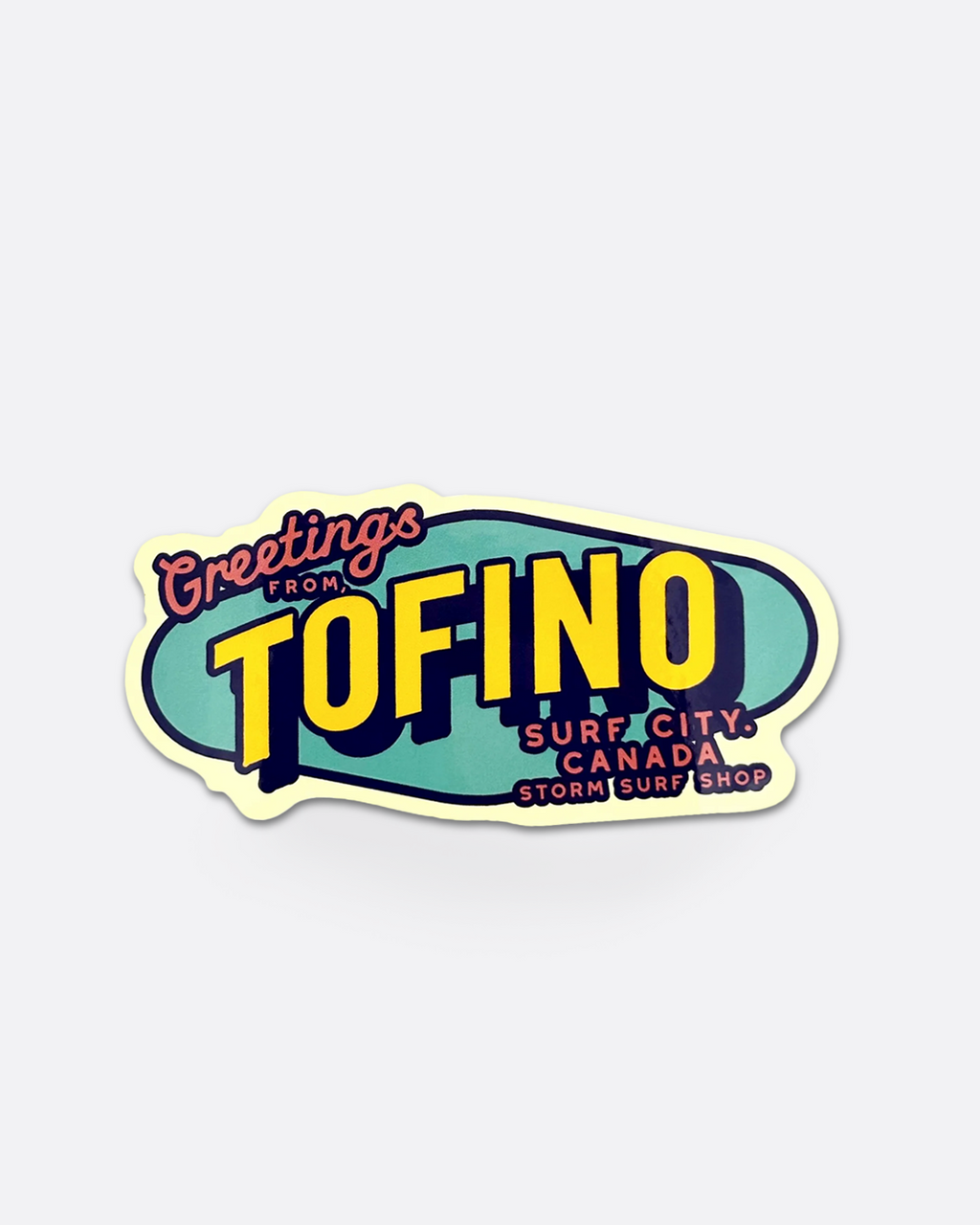 Storm Greetings Sticker - Teal/Pink