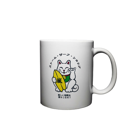 Storm Maneki Neko Surf Mug - White