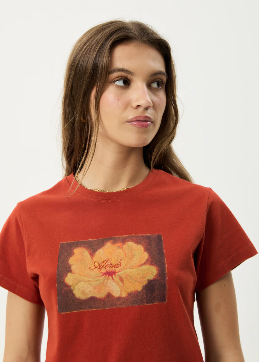 Afends Dark Heaven Baby Tee - Red Rum