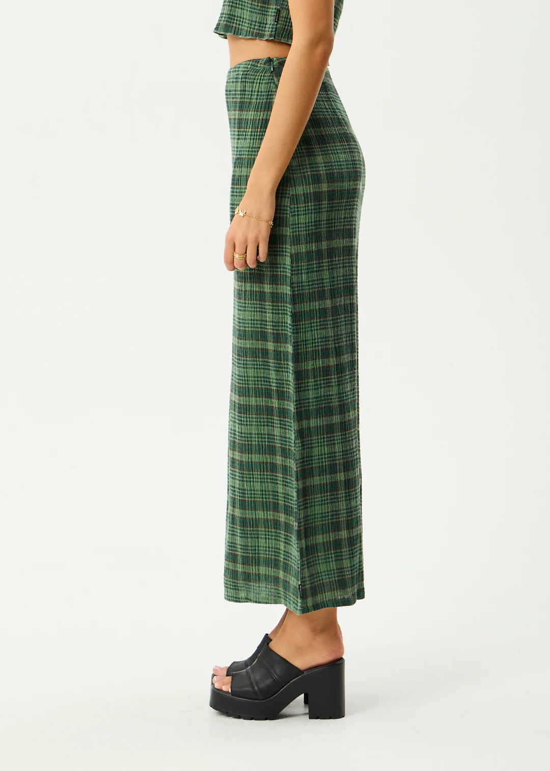 Afends Lonnie Seersucker Maxi Skirt - Hunter Green