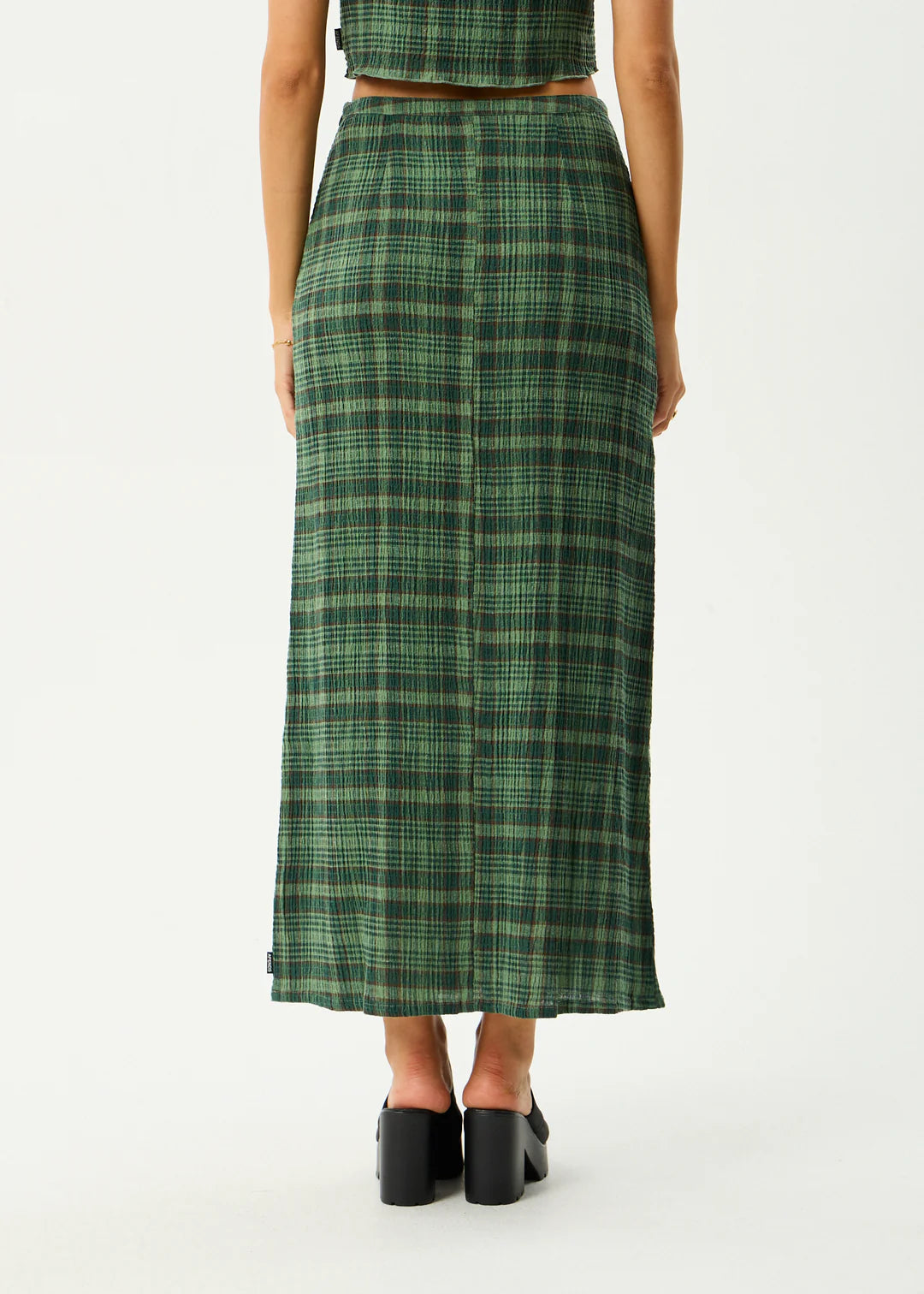 Afends Lonnie Seersucker Maxi Skirt - Hunter Green