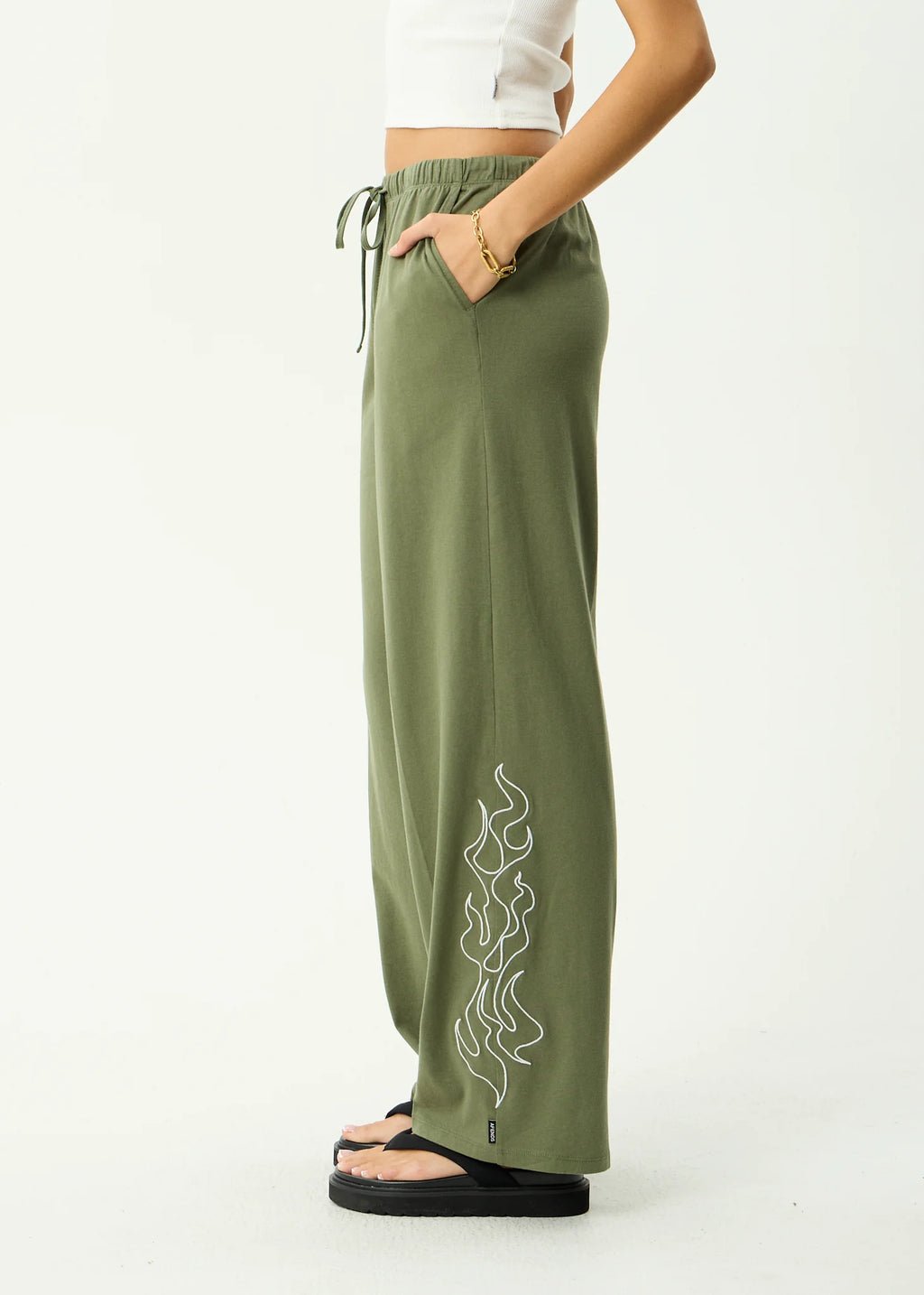 Afends Dirts Recycled Jersey Pant - Deep Olive