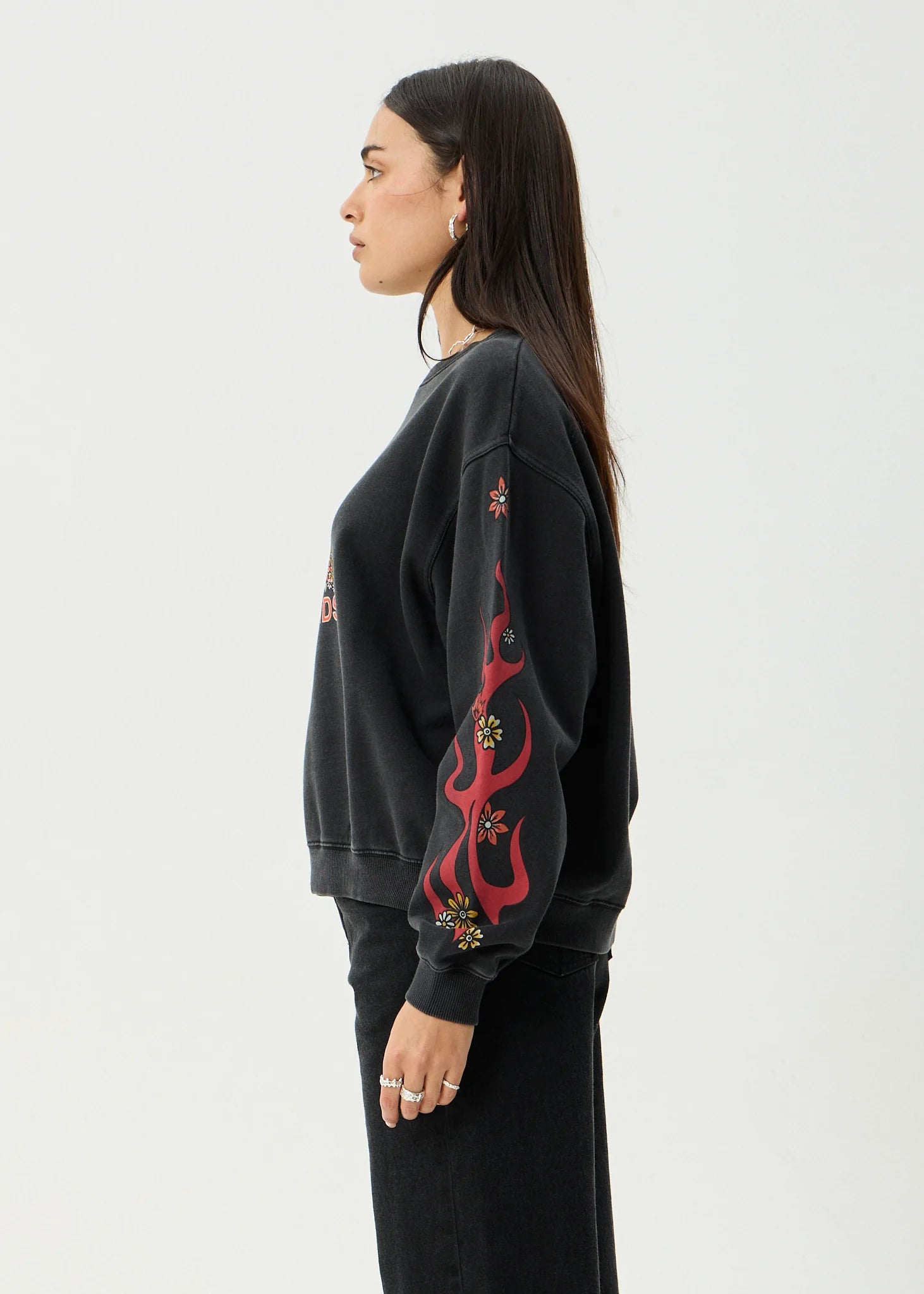 Afends Hellcat Recycled Crew Neck - Stone Black
