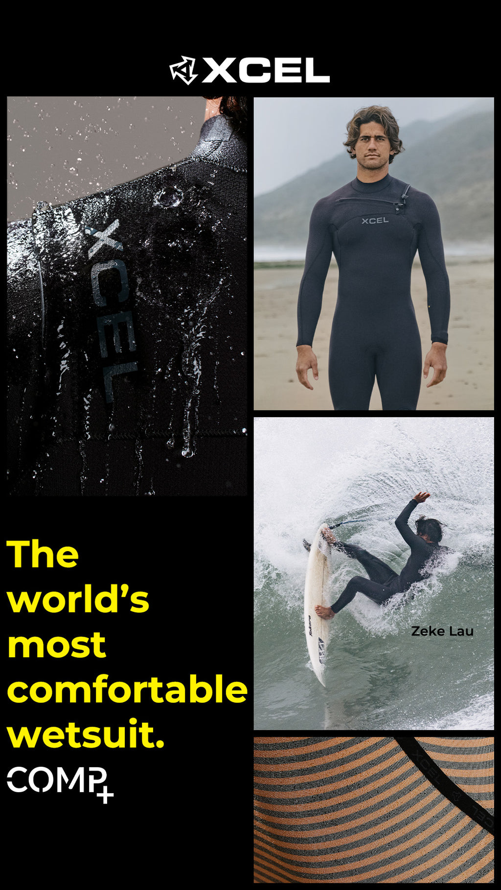 Xcel Mens Comp+ Hooded 4/3mm Wetsuit
