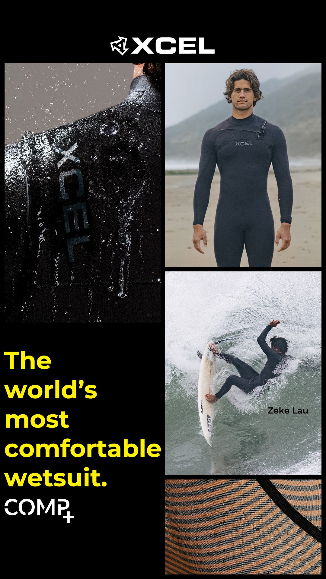 Xcel Mens Comp+ Hooded 4/3mm Wetsuit