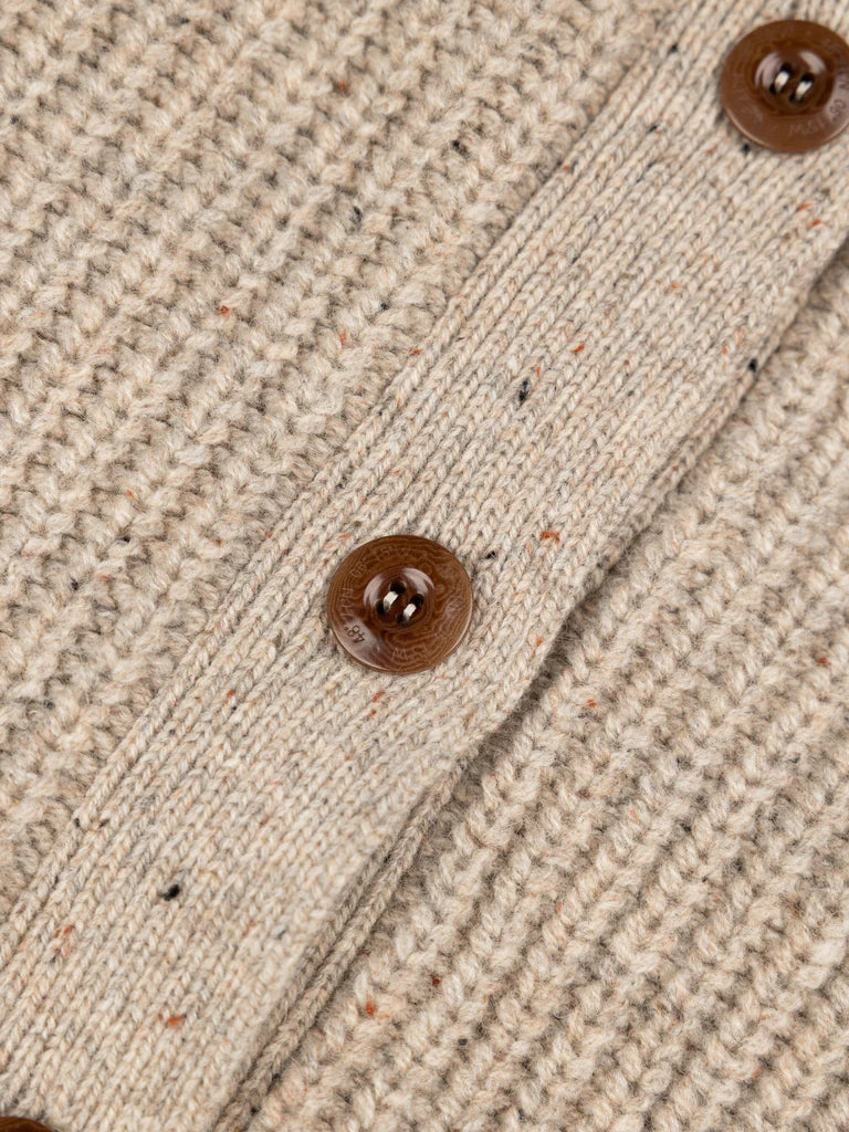 Finisterre Mora Crew Neck Cardigan-Oatmeal