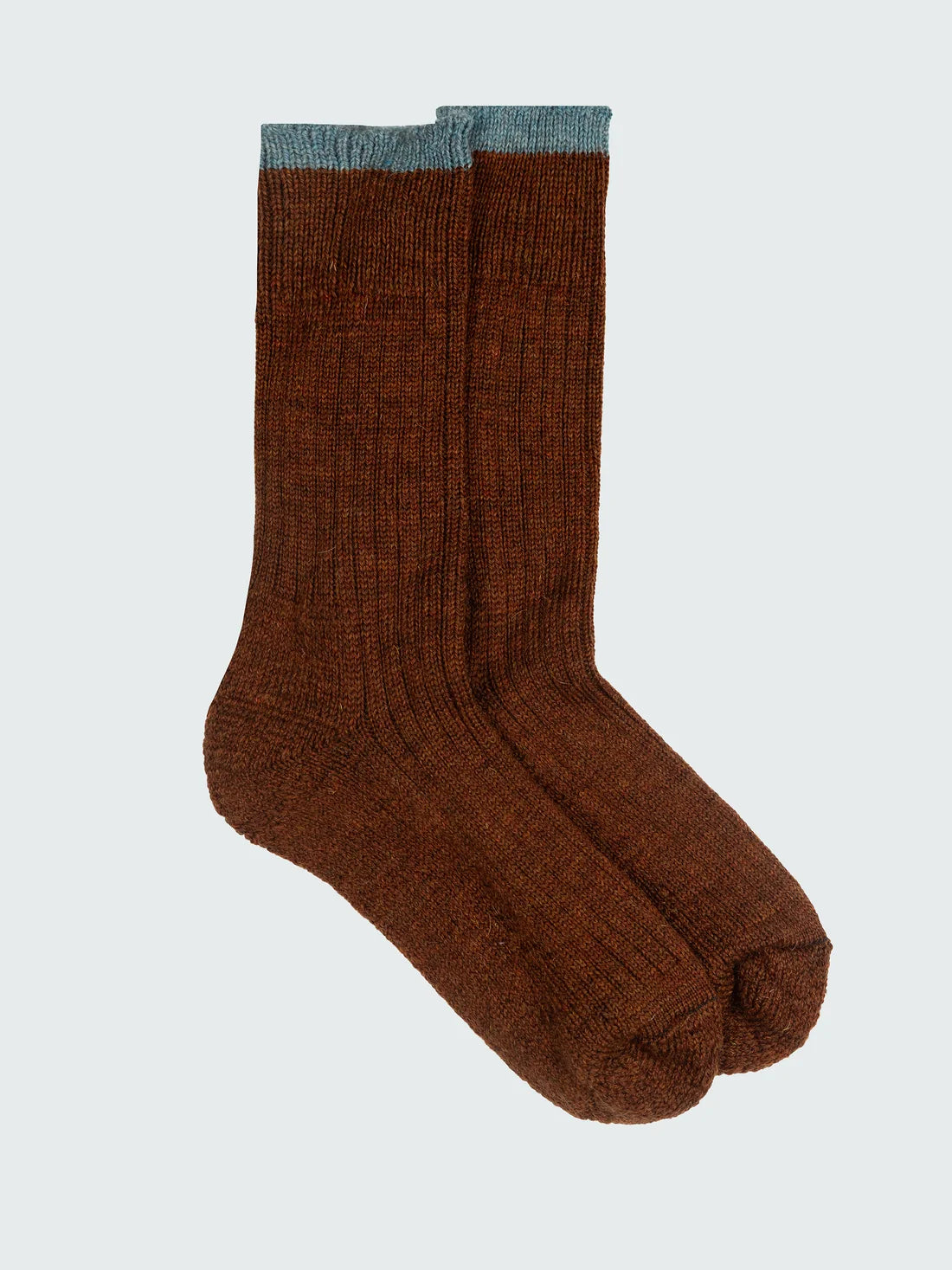 Finisterre Bosun Sock - Anchor Blue/ Clay Brown