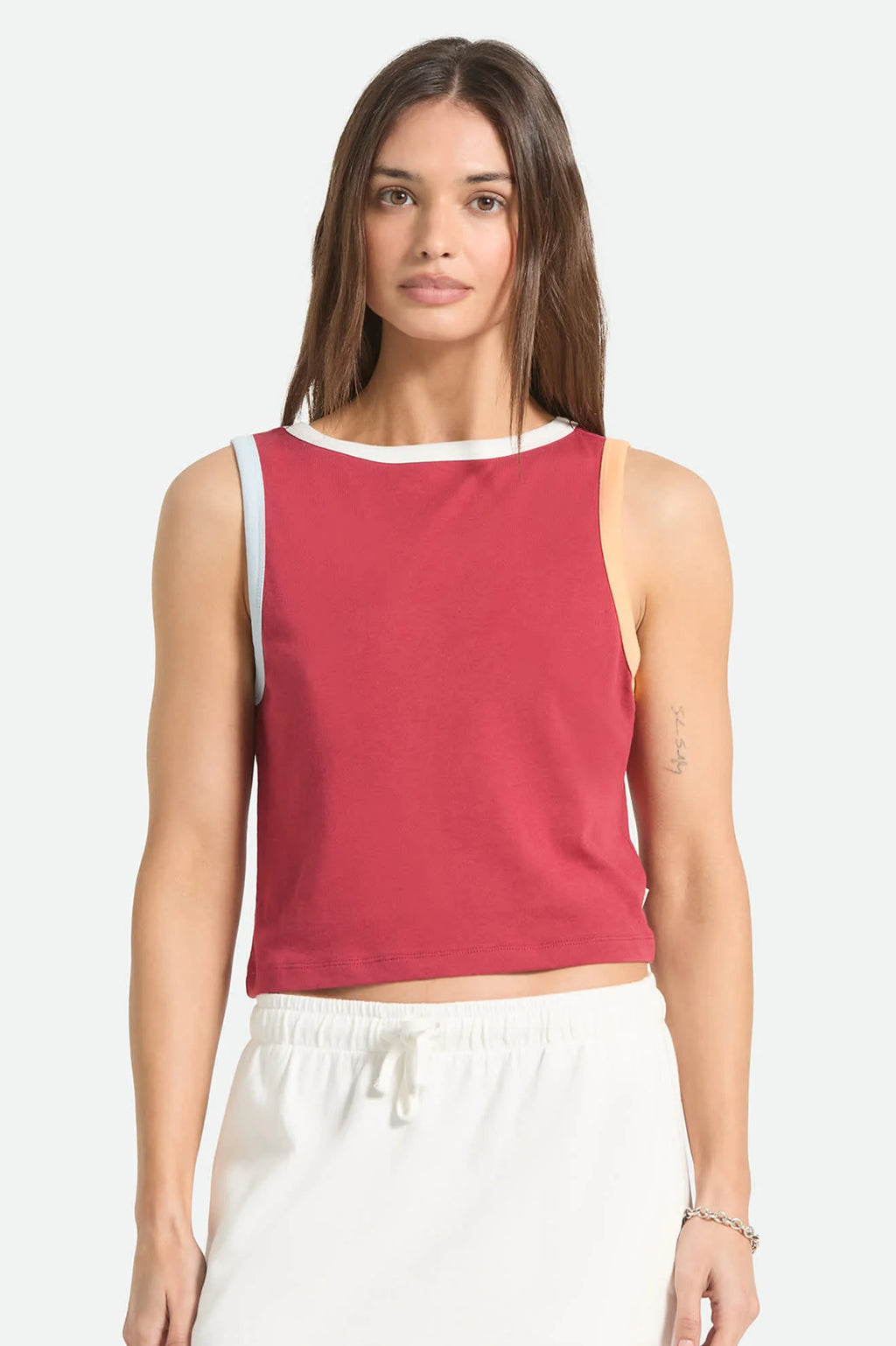 Brixton Carefree Organic Cropped Tank - Robust Red