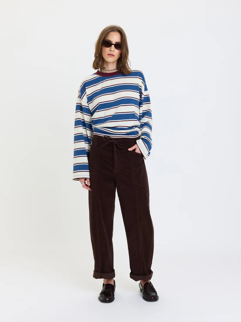 Daze Villa Drawstring Barrel Leg - Chocolate
