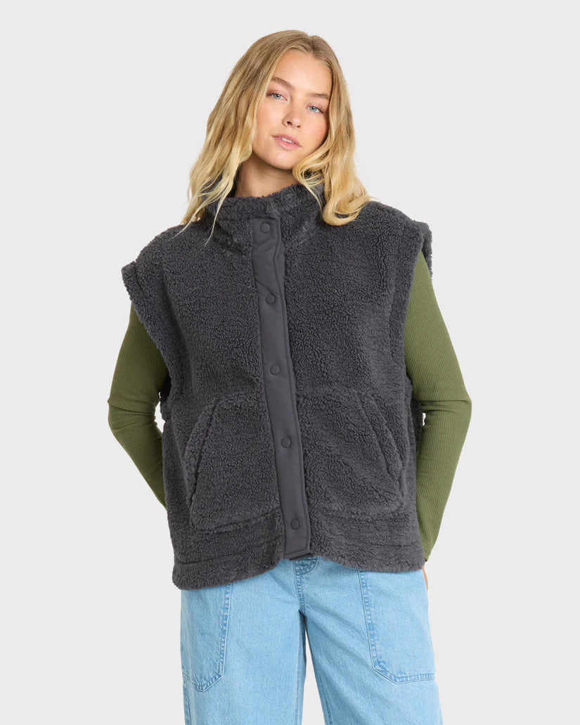Billabong Waver Sherpa Vest - Black Sands