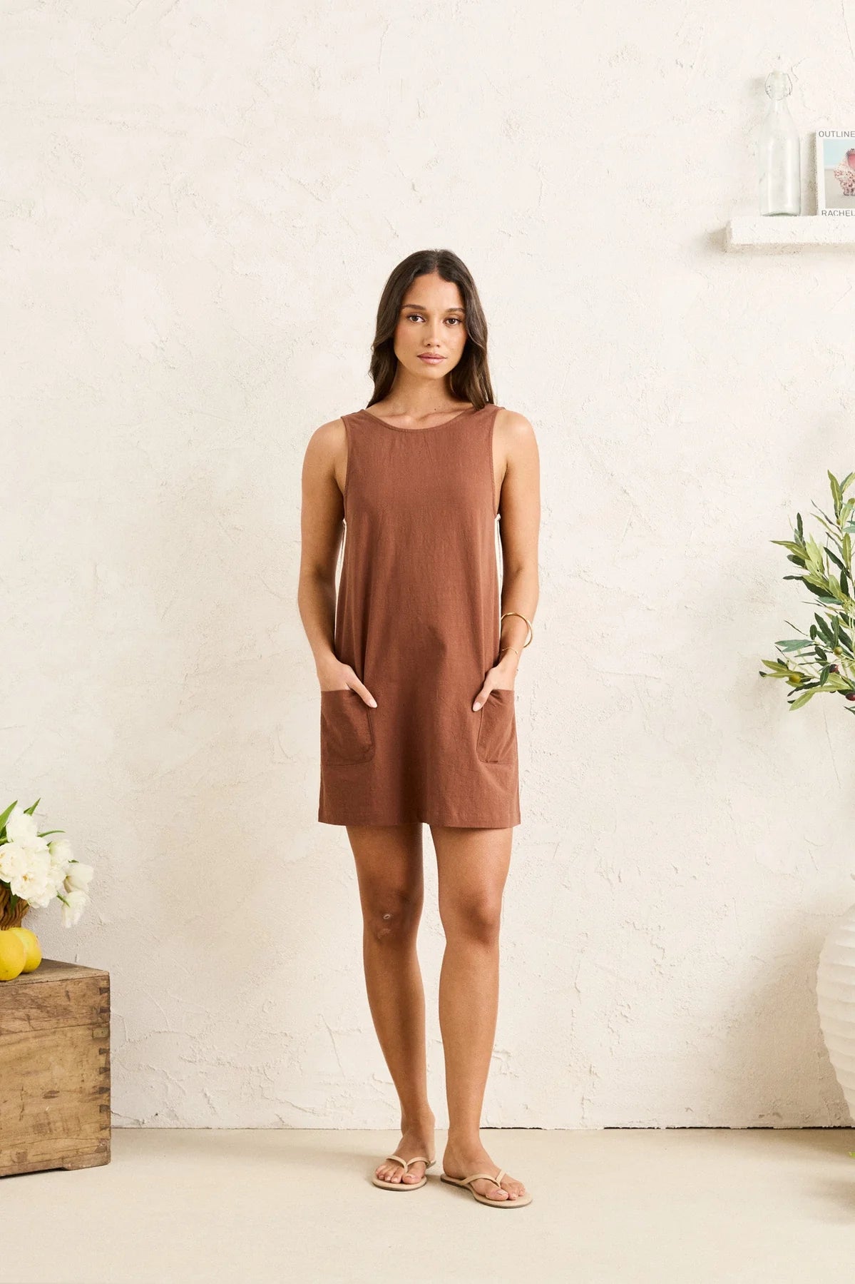Rhythm Hanalei Mini Dress - Chocolate