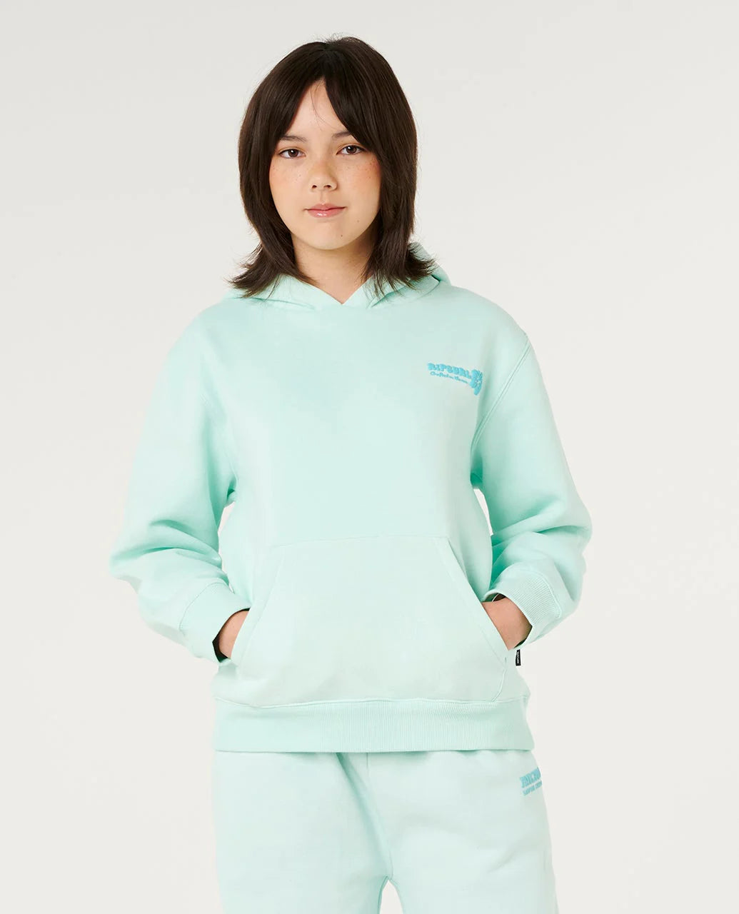 Rip Curl Girls Hibiscus Heat Logo Hood - Light Sea Blue
