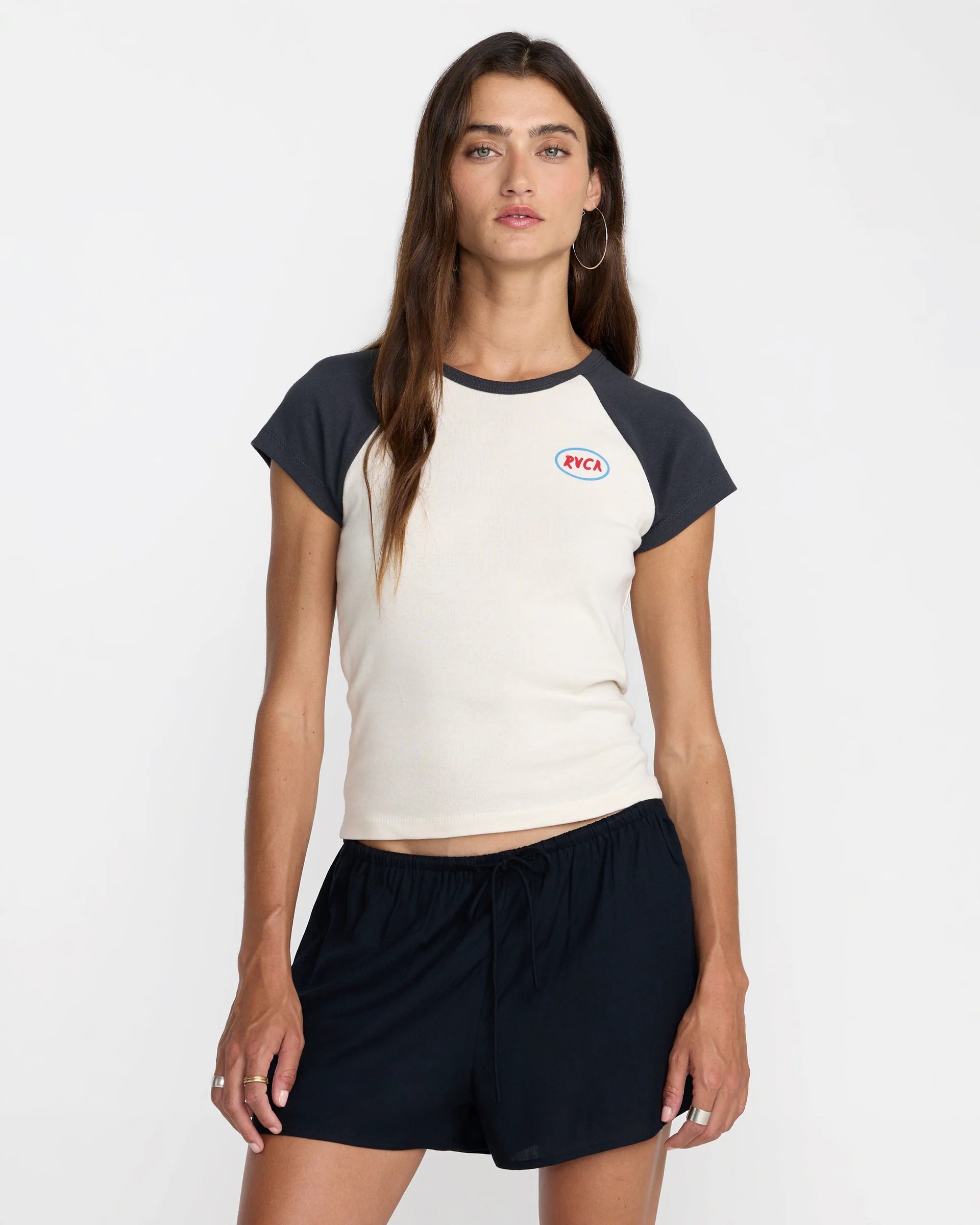 RVCA Workshop SS Raglan Tee - Washed Black