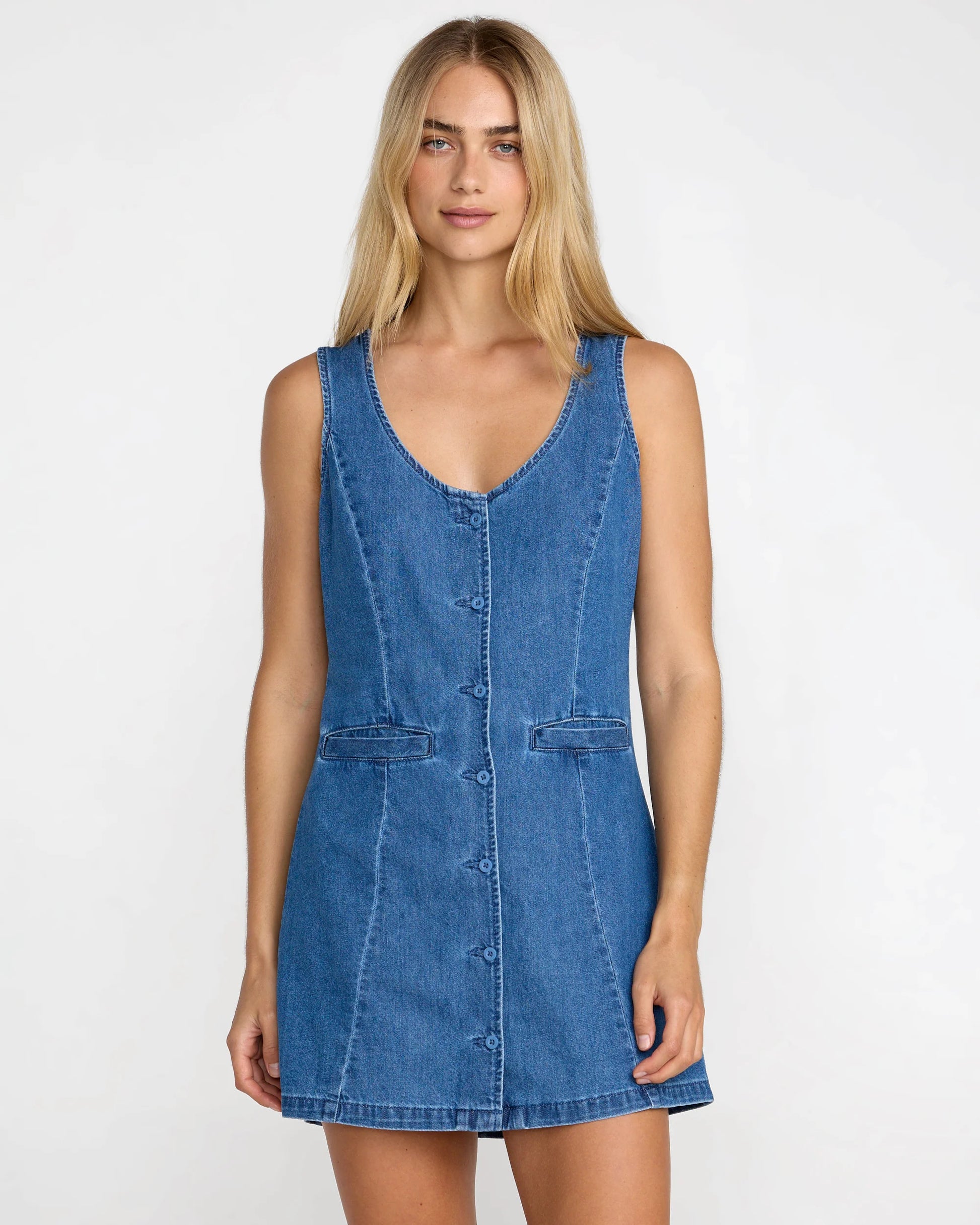 RVCA Lainey Mini Dress - Crystal Blue