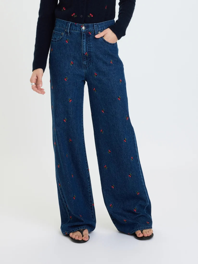 Daze Far Out High Rise Wide Leg - Cherry Avenue