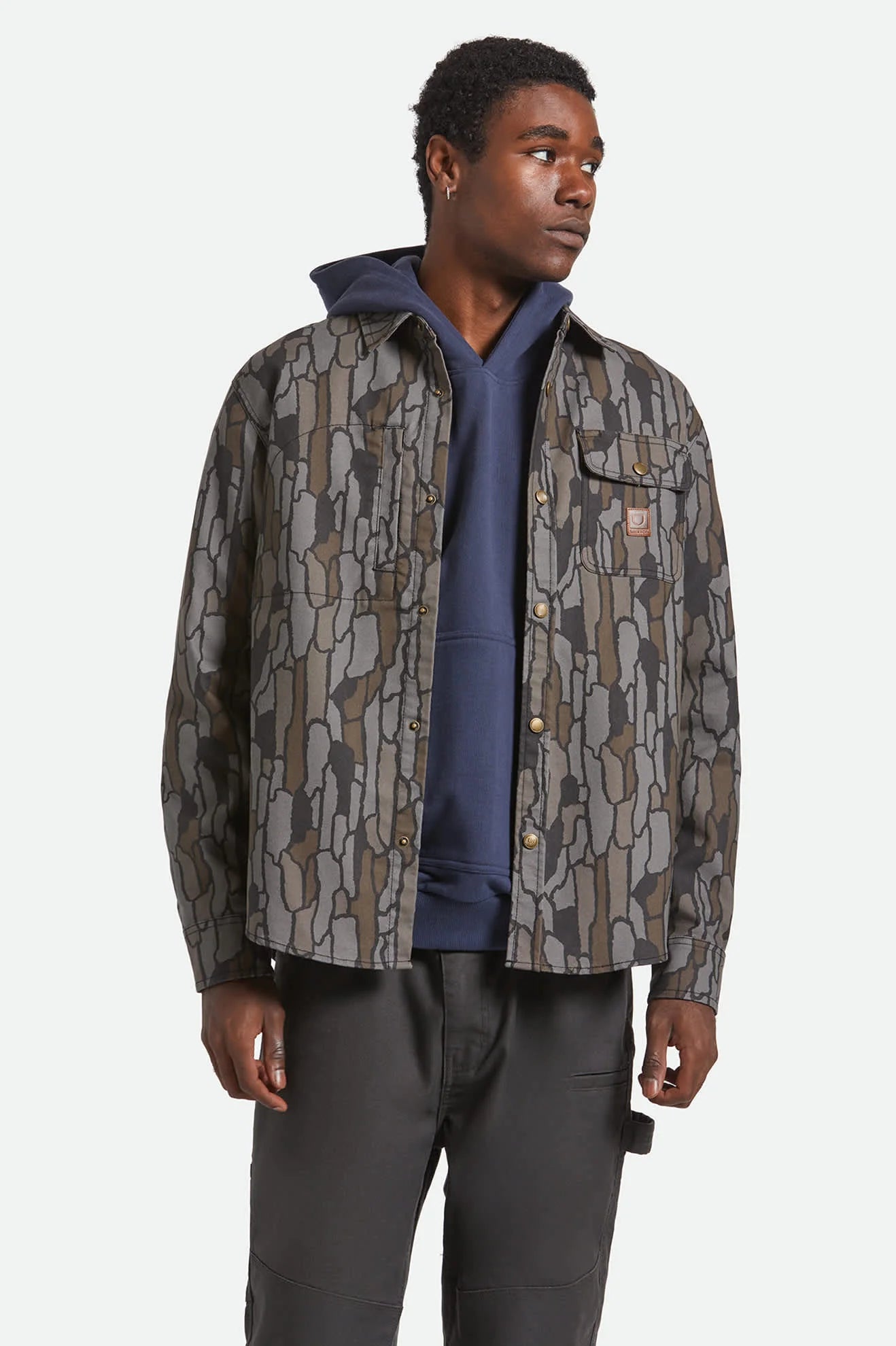 Brixton Builders Stretch Overshirt - Bark Camo