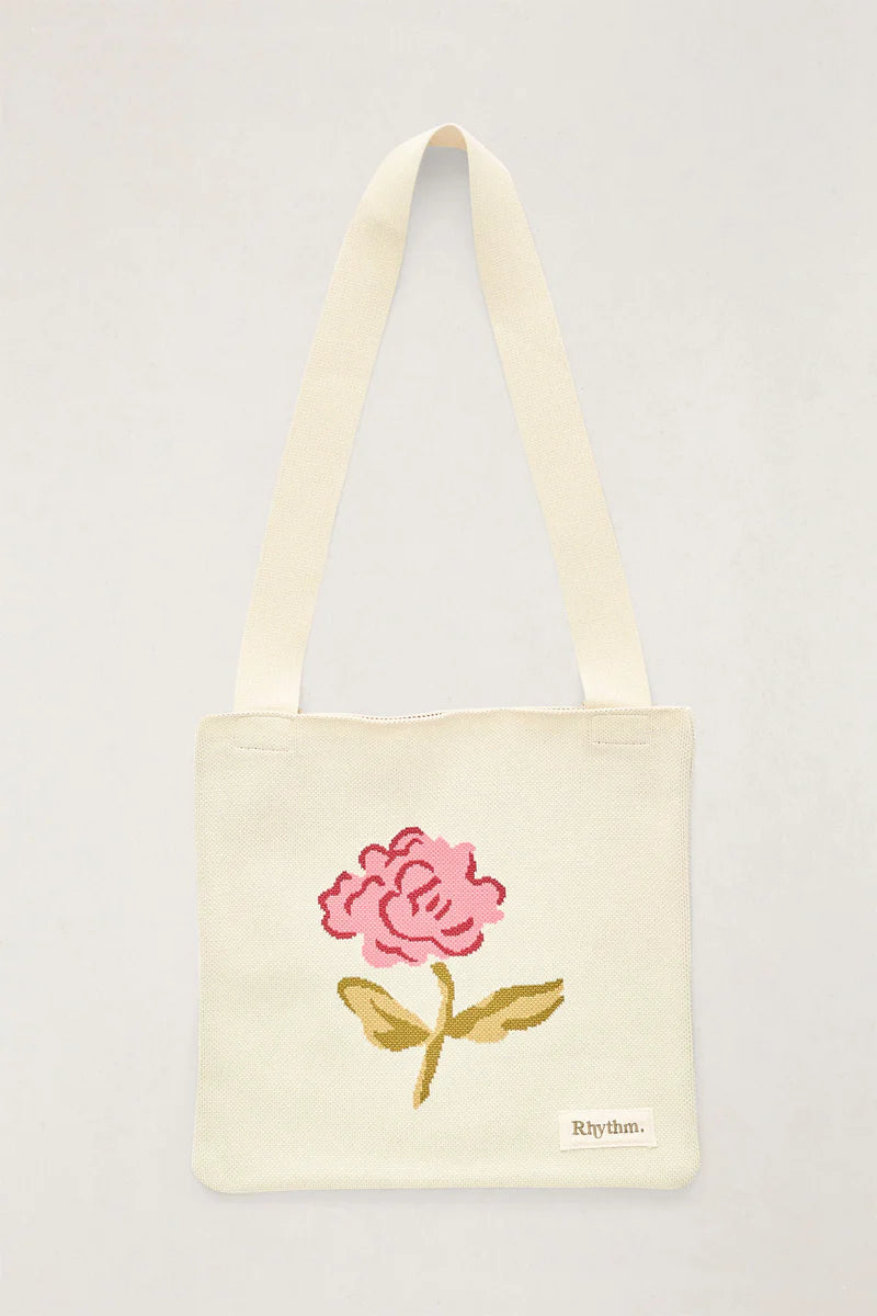 Rhythm Mila Floral Crochet Tote Bag - Cream