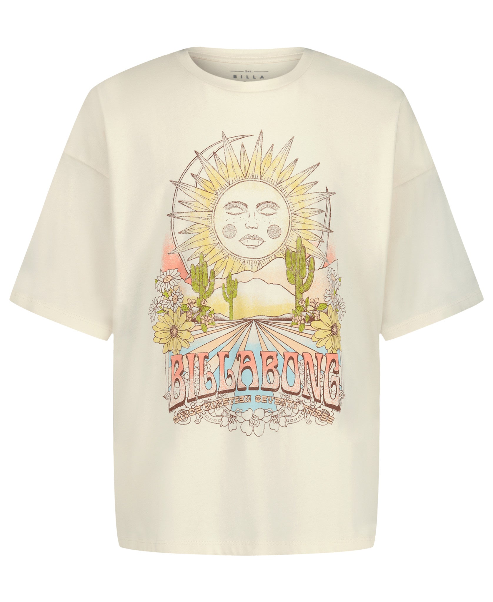 Billabong Girls Sunsets Oversized Tee - Salt Crystal