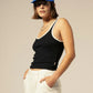 Brixton Ringer Organic A-Tank - Black/Off White