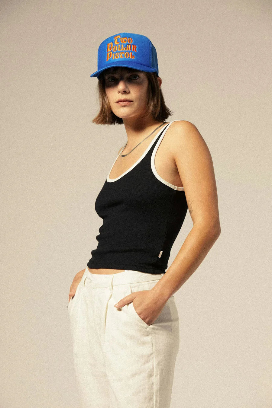 Brixton Ringer Organic A-Tank - Black/Off White