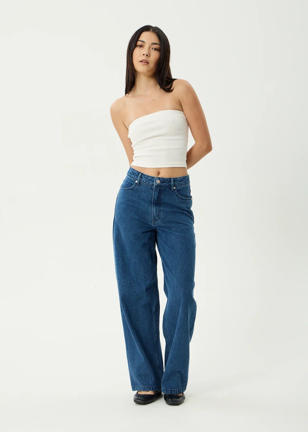 Afends Bella Denim Wide Leg Jean - Authentic Blue
