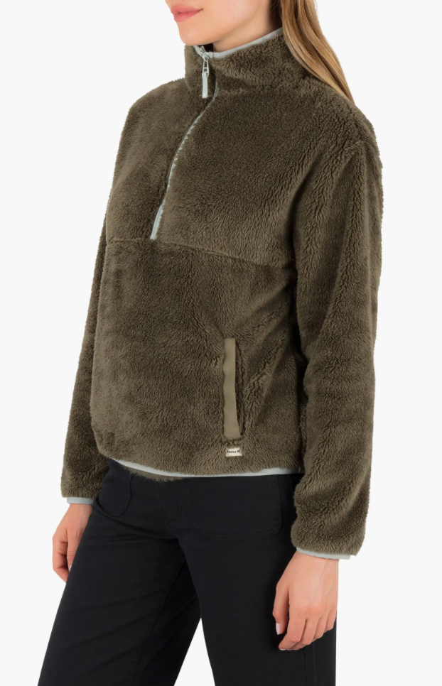 Hurley Scout Polar Fleece Anorak-Vintage Olive