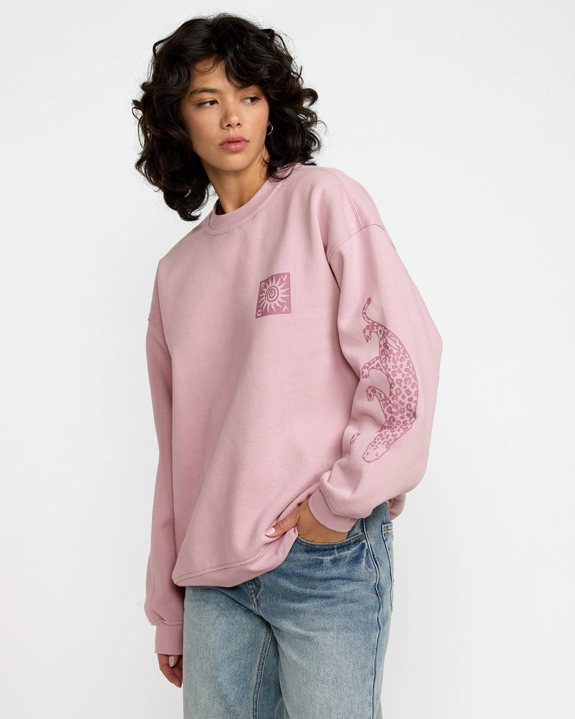 RVCA Baggie Boyfriend Crew - Lush Lilac