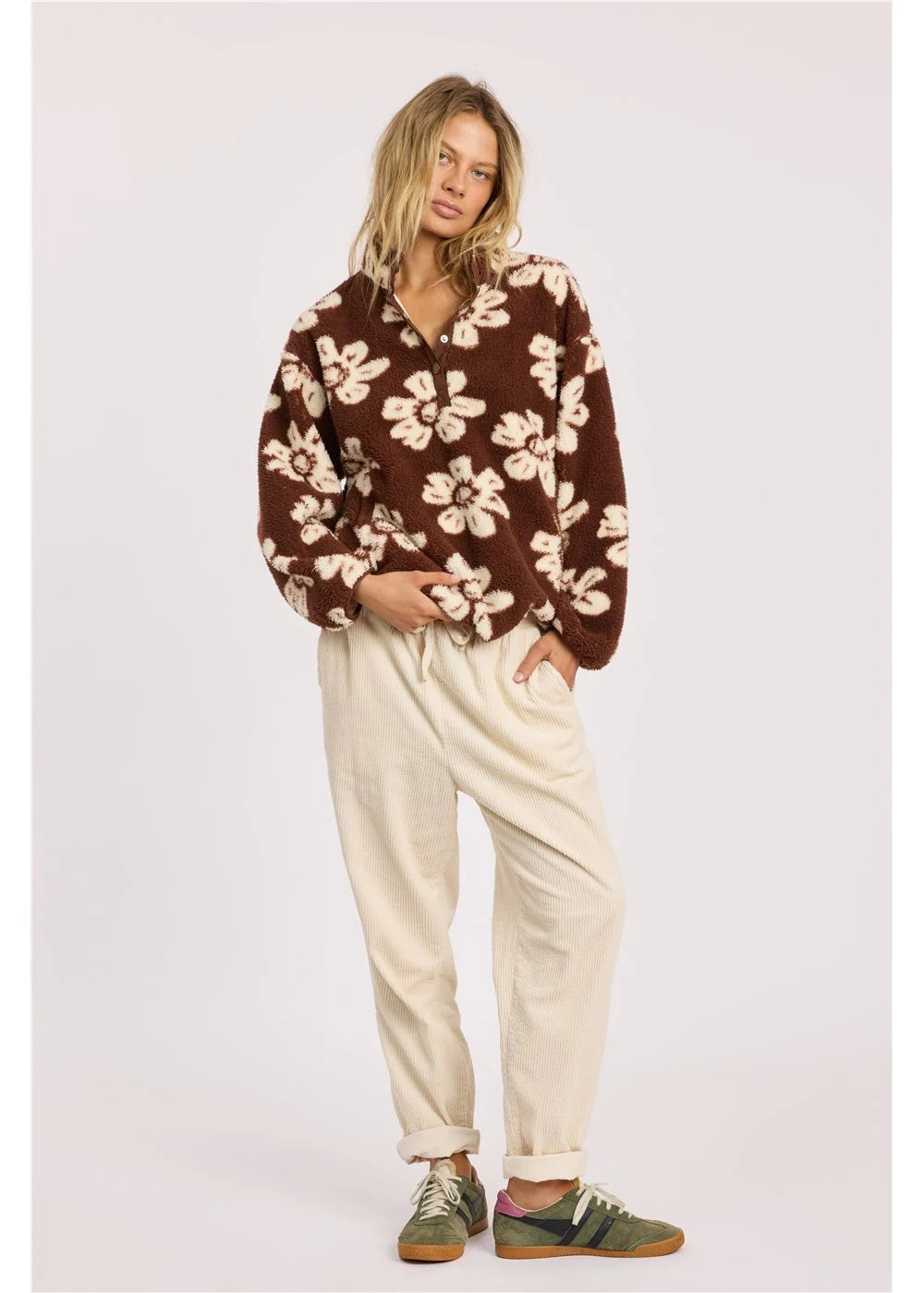 Sisstr Surfing At Sunrise Long Sleeve Fleece - Kona