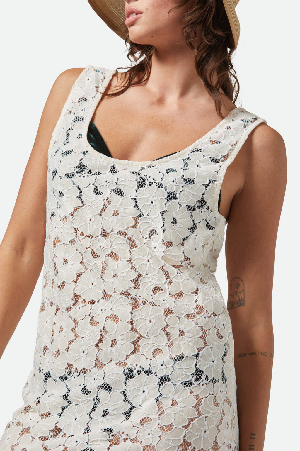 Brixton Lace Cover Up Dress- Whitecap