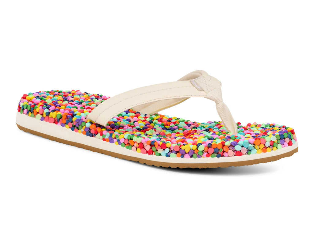 Sanuk Womens Bubble Cush Sandal - Rainbow Confetti
