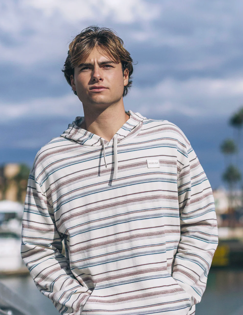 Hurley Mens OG Hooded Poncho - Bone
