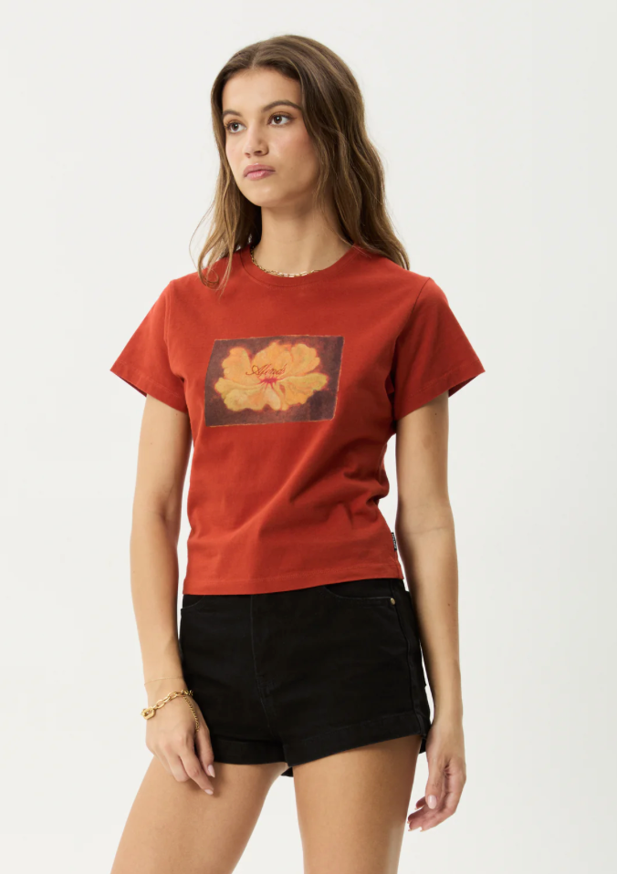Afends Dark Heaven Baby Tee - Red Rum