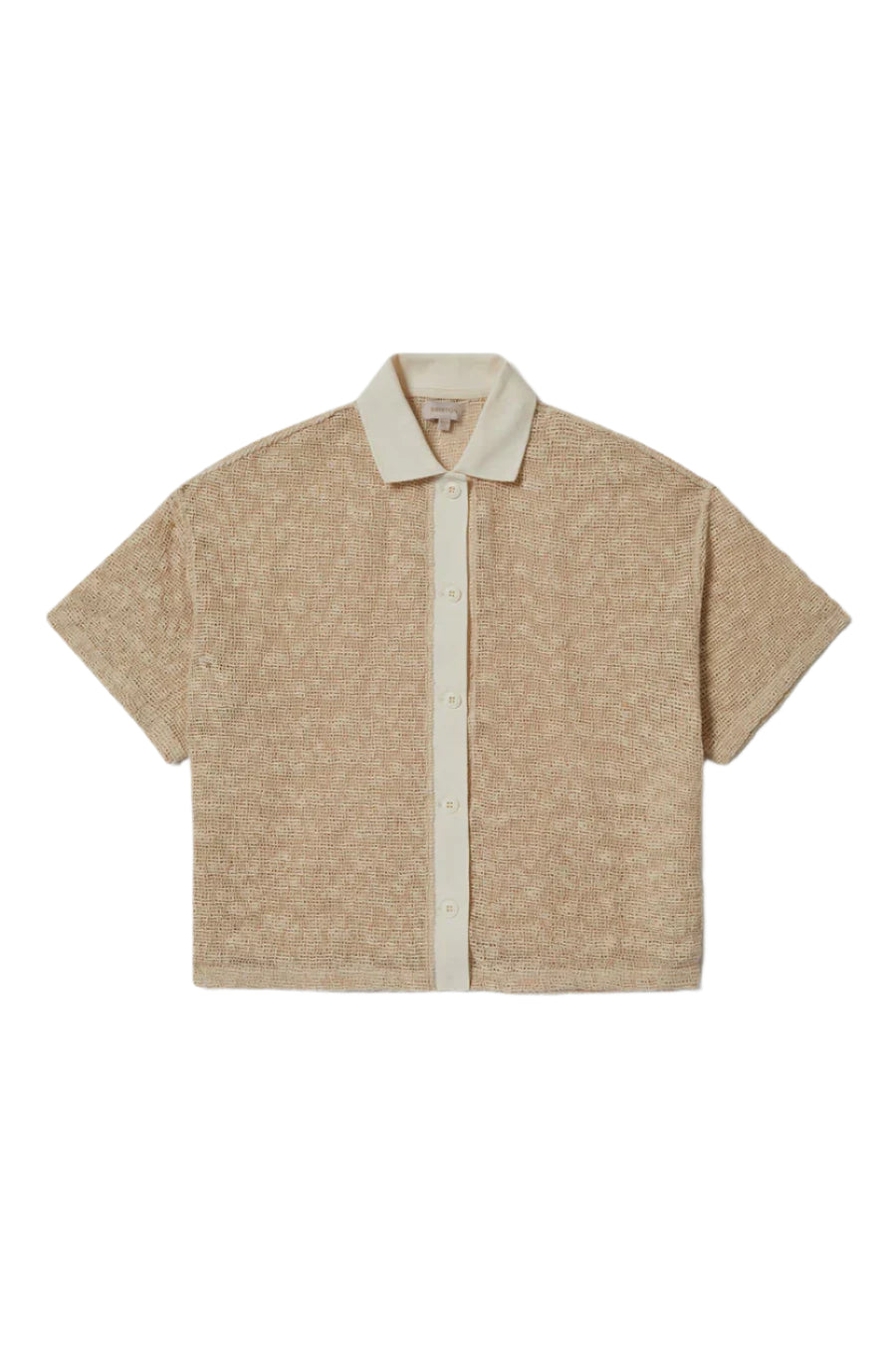 Brixton Camp Mesh Button Down S/S Polo Knit - White