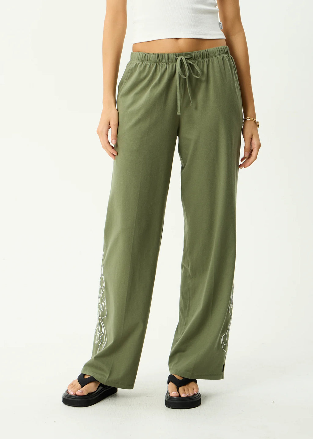 Afends Dirts Recycled Jersey Pant - Deep Olive
