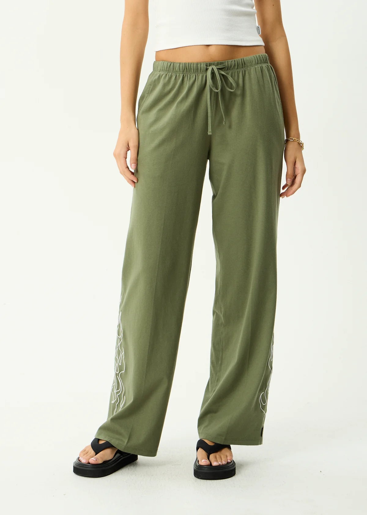 Afends Dirts Recycled Jersey Pant - Deep Olive