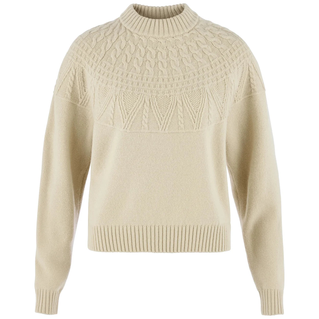 Fjallraven Ovik Solid Jacquard Knit Sweater - Light Beige