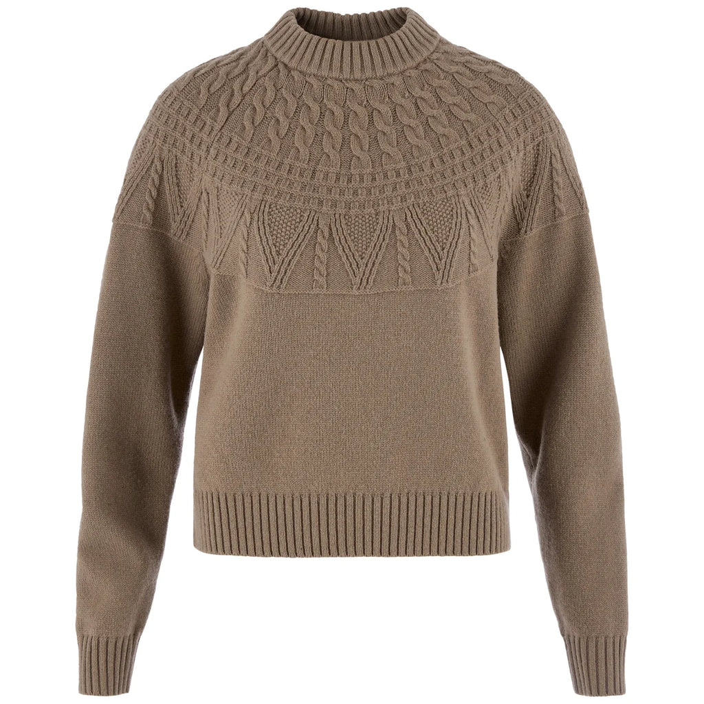 Fjallraven Ovik Solid Jacquard Knit Sweater - Suede Brown